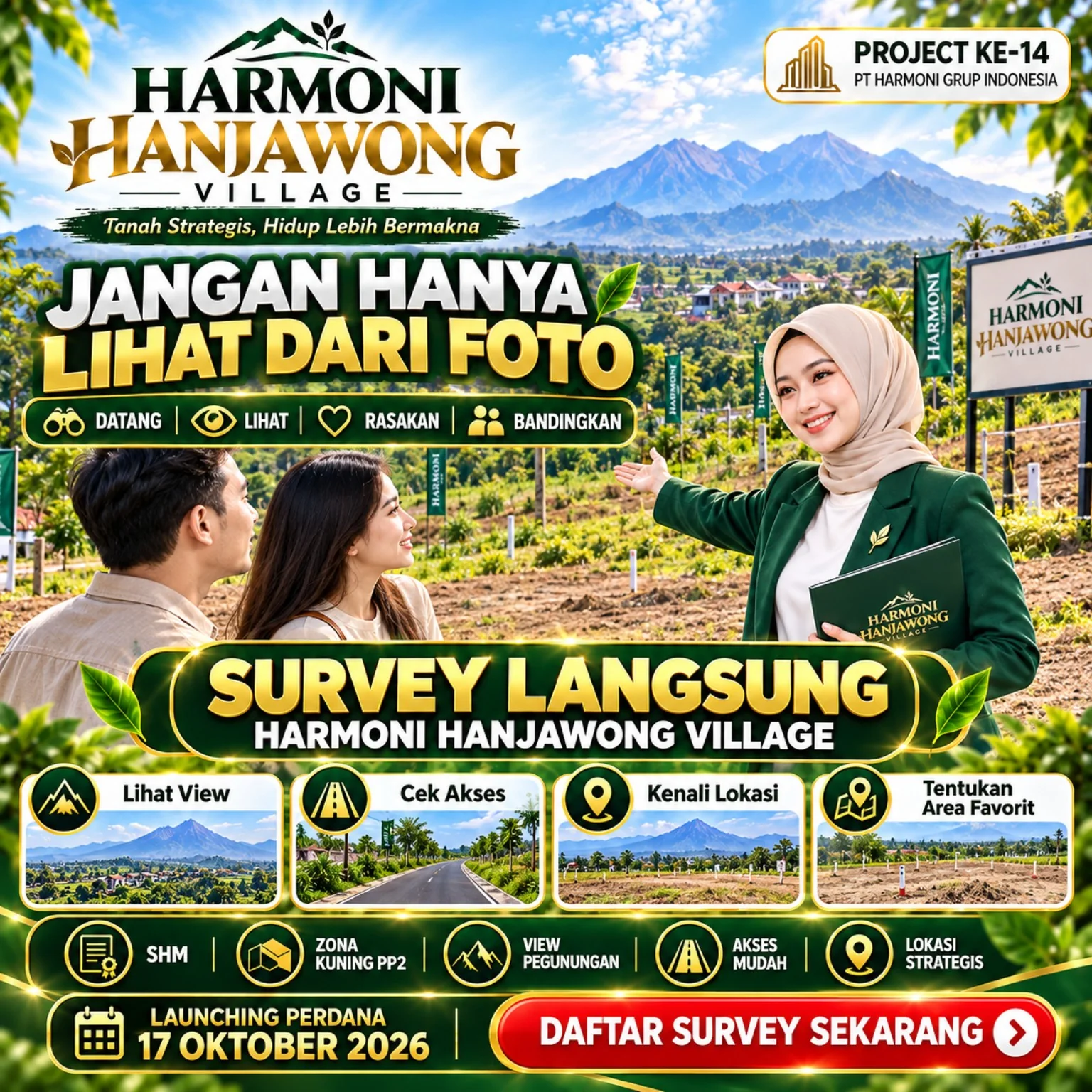 Survey lokasi Harmoni Hanjawong Village di Sukamakmur Puncak 2 Bogor
