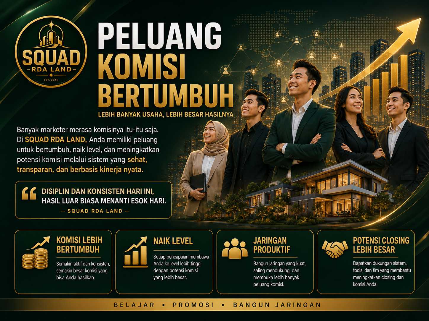 Peluang komisi bertumbuh bersama SQUAD RDA LAND