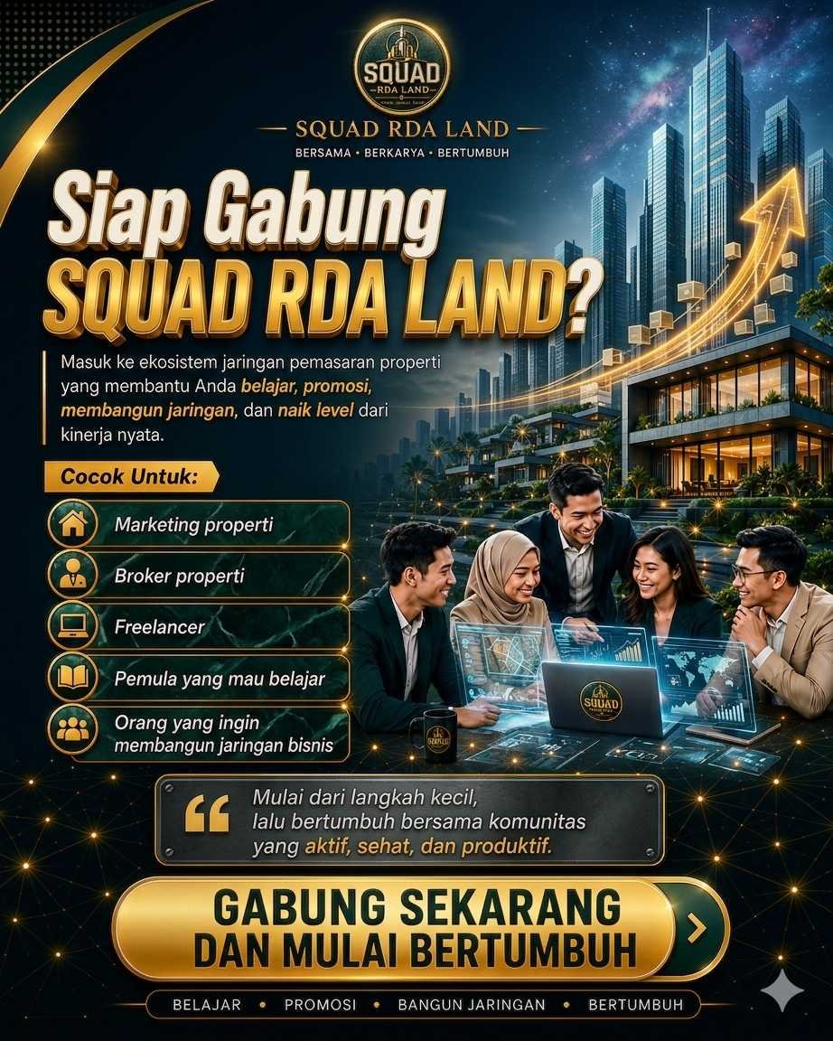 Siap gabung SQUAD RDA LAND sekarang