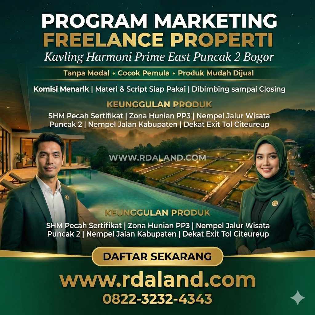 Freelance Marketing Property Bogor - Marketing Kavling Bogor