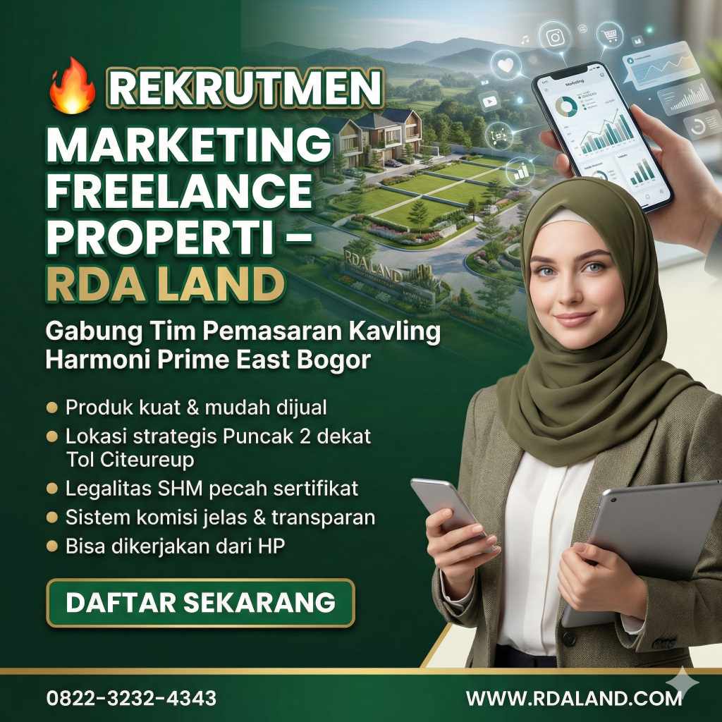 Lowongan Marketing Freelance Properti Tanpa Modal RDA LAND
