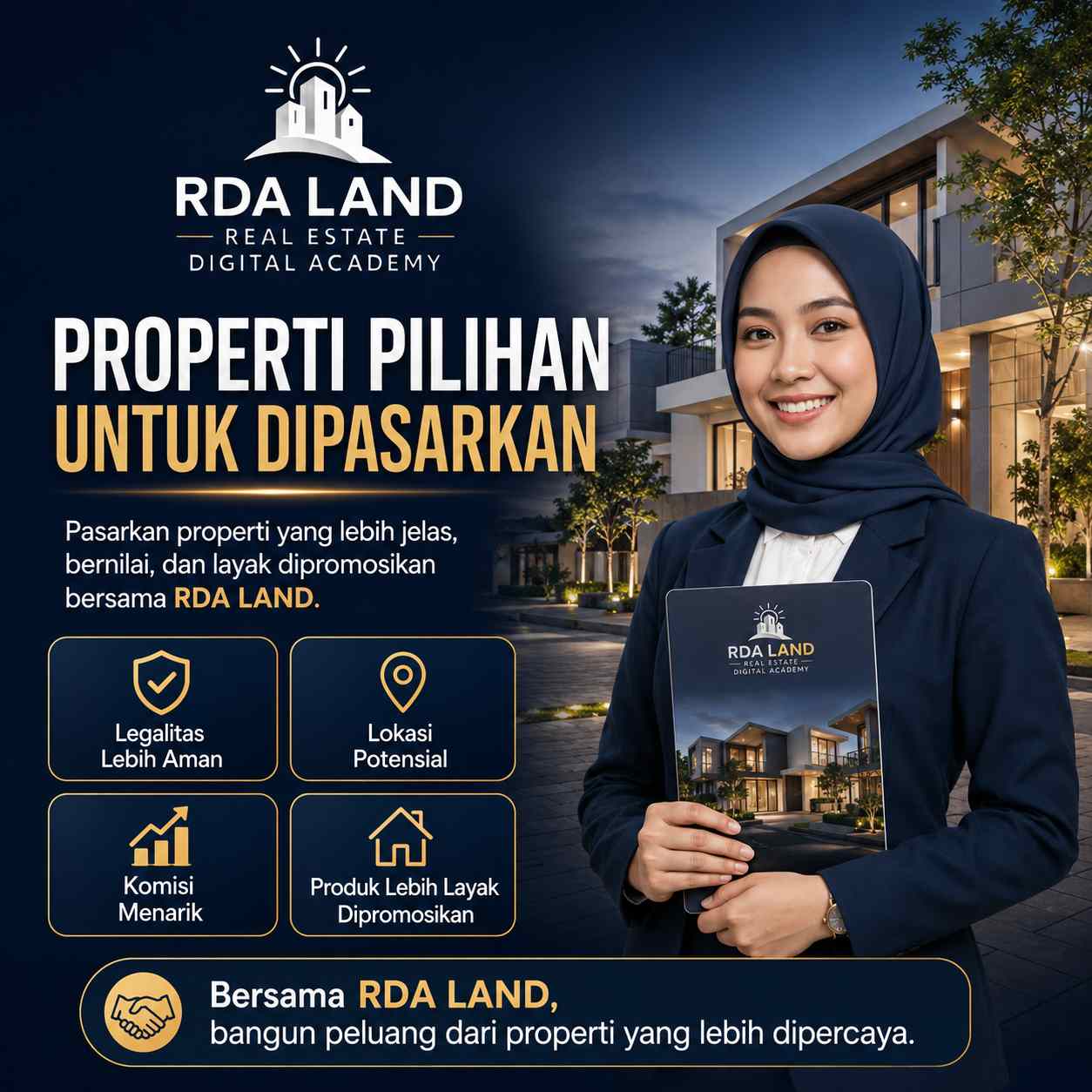 Properti pilihan RDA LAND untuk dipasarkan oleh marketing freelance properti