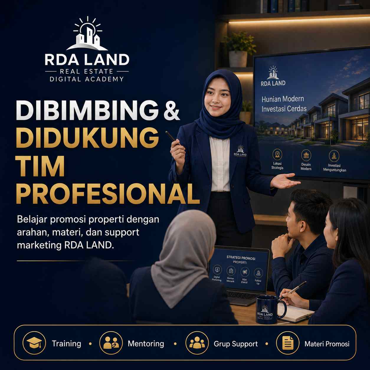 Training marketing properti RDA LAND dengan bimbingan dan dukungan tim